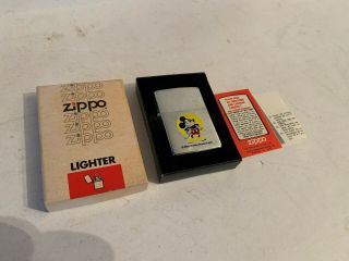 Vintage Zippo Disney Mickey Mouse Lighter W/box Paperwork