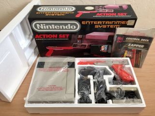Complete Vintage Nintendo Nes Action Set,  Box Styrofoam Manuals