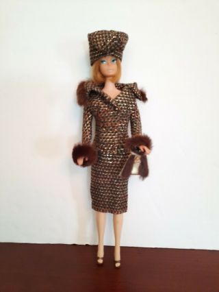 Vintage Brownette Long Hair American Girl Barbie In Outfit