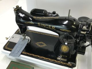 Serviced Direct Drive Heavy Duty Vtg Singer Sewing Machine Denim Leather 15 - 91
