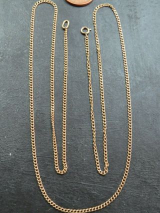 Vintage 14ct Gold Curb Link Necklace Chain 26 Inch C.  1990