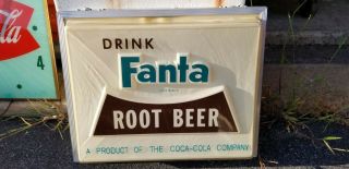 1950s Vintage Fanta Rootbeer Light Up Store Display Sign Advertising