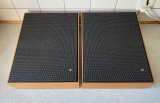 Bang & Olufsen vintage 1960s stereo wall panel speakers Beovox 1600 oak TOP cond 2