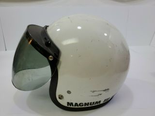 Vintage 1975 Bell Magnum Iii 3 Motorcycle Car Racing Helmet 7 White