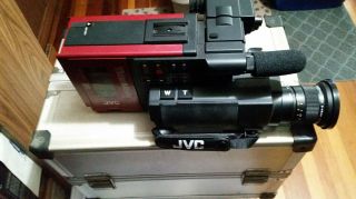 Vintage Red Jvc Videomovie Gr - C1u Vhs Analog Camcorder