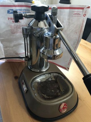 Vintage Brown Base La Pavoni Professional Espresso Machine