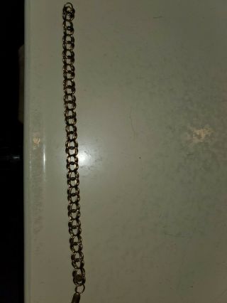 Vintage 14k Solid Yellow Gold Charm Bracelet 7 1/2 inches 2