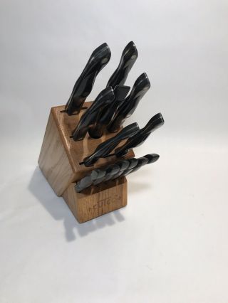 Vintage 1989 Cutco Knife Set With Block (12 Knives & 1 Fork)