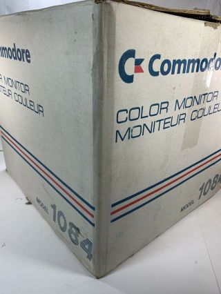 Vintage COMMODORE Amiga 1084 13 - inch Color Monitor w/ Box & Manuals 2