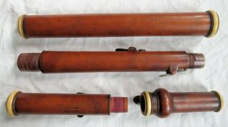 T.  J.  Weygandt Boxwood Wooden Flute 4 Keyed Philadelphia PA 1800s Old Vtg Antique 3