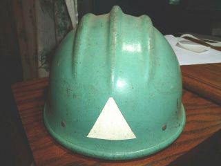 Vintage Bullard 502 Green Fiberglass 6 Point Hard Hat with Suspension - Ironworker 3