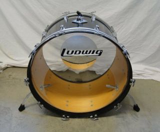 Ludwig Black Cortex Maple 14  X 24  Bass Drum Vintage 1970 