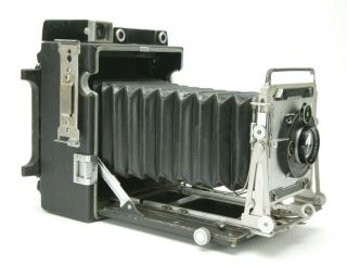 Vintage Graflex Crown Graphic 4x5 " Camera W/top Rf Agfa Solinear 4,  5/13,  5cm Lens