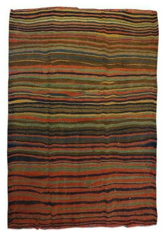 5x7 Vintage Oriental Flat Weave Handmade Wool Traditional Tribal Kilim Area Rug