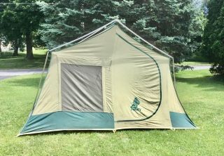 Vintage 1984 Sears Hillary Canvas Family Tent 9’ X 11’
