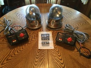 (2) Vintage Federal Signal Visibeam Model Sl A1 Beacons With Controllers Unteste
