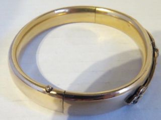 Vintage 10k gold cuff bracelet 21.  2 grams and stones missing 2