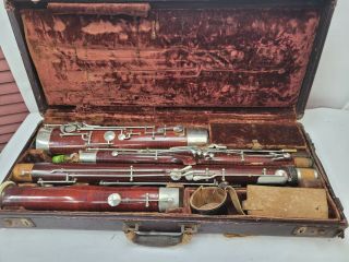 Vintage C.  G.  Conn Bassoon In Case Needs Pads And Repair