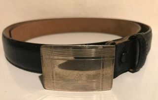 Vintage Tiffany & Co.  Leather Belt With Sterling Silver Belt Buckle