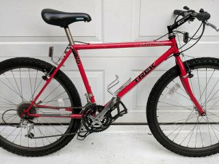 Trek 970 Single Track Vintage Mtb Bicycle Tange Prestige Red 18 " Frame