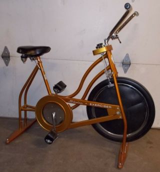 Vintage Gold Schwinn Exerciser Bike Chicago Speedo Cable Missing Not Timing Rite