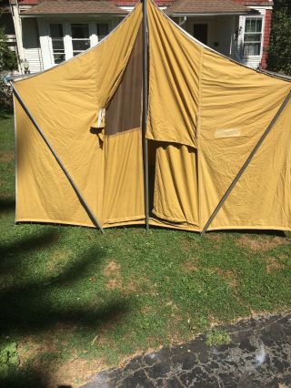 Vintage Coleman Canvas Cabin Wall Tent 9x7 8425 - 707 Old Camp