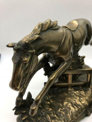 JENNINGS BROTHERS 3012 Bronze Clad Race Horse BOOKENDS Steeplechase Vintage 3