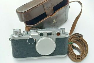 Vintage Leica Leitz Iif Rangefinder Camera Body W/ Leather Case