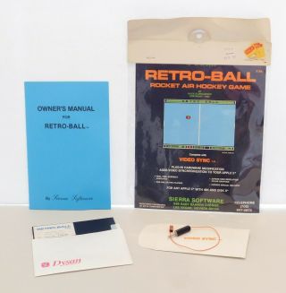 Vintage Sierra 1980 Apple Ii Software - - Retro - Ball Rocket Air Hockey Video Sync