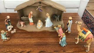 Vintage Goebel Hummel Nativity Set,  13 - Figure Set With 2 - Piece Creche