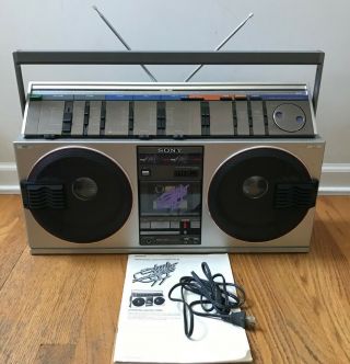 Vintage Sony Cfs 99 Studio Stereo Radio Cassette Ghettoblaster Boombox