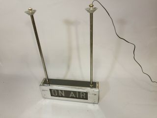 Rca On Air Light Glass Insert Warning Chrome Broadcast Radio Tv Vintage