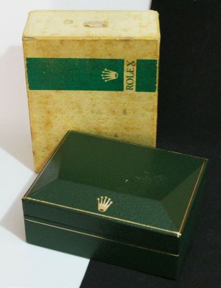 Vintage Rolex Green Stripe Box Set W/ Pyramid Inner Box For Air King 5500