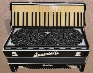 Vintage Scandalli Delfino Accordion Made In Italy 41 Keys 120 Bass With Case