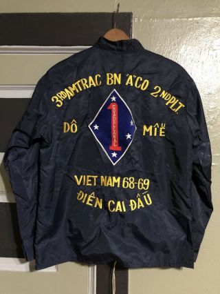 Vtg 60s 1968 - 69 Vietnam War Usmc Embroidered Souvenir Tour Nylon Jacket M?