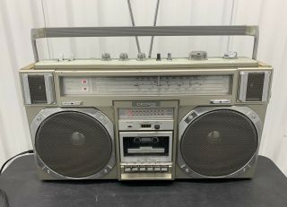 Vintage Crown Japan Csc - 950f Boombox Stereo Radio Cassette Player W/ Power Cord