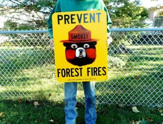 Vintage,  - Smokey The Bear - U.  S.  Forest Service Fire Prevention Sign.