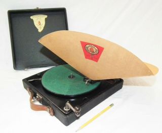 Rare Vintage Polly Portable Phonograph Gramophone 78 Rpm Small Record Player