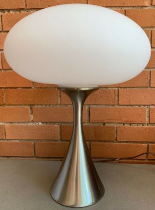 Vintage Laurel Mushroom Lamp Chrome Metal Base Mid Century Modern 60s 70s