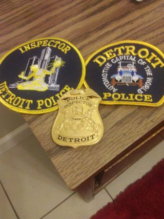 Vintage Obsolete Police Badge Set Detroit 3