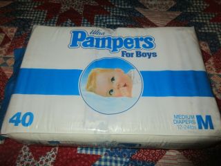 Vintage Collectable Pampers Diapers Size Medium Plastic Early 90 