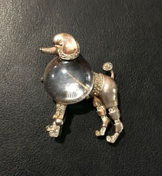 Rare Vintage Trifari Sterling Jelly Belly Poodle Brooch Pin Nr