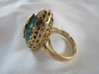 Beautiful‭ Vintage One Of A Kind Peruvian 18k Solid Gold Ring 11 Grams Ornate