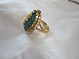 BEAUTIFUL‭ VINTAGE ONE OF A KIND PERUVIAN 18K SOLID GOLD RING 11 Grams Ornate 3