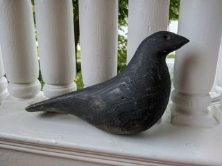 Charles Perdew Or Pratt Co Wooden Crow Decoy Early Antique Folk Art Carved