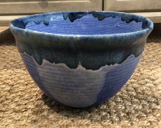 Vintage McCarty Pottery Cobalt Blue Bowl Signed - 11” Handmade in Merigold,  MS 2
