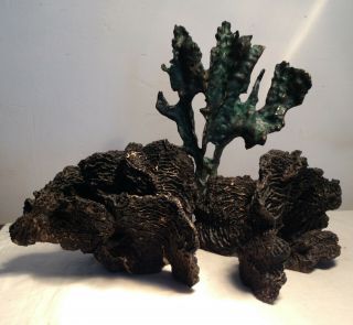 Vintage Cast Bronze Coral Sculpture