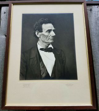 Vintage Silver Gelatin Campaign Photo Portrait Abraham Lincoln Hostick Hesler