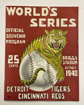 Vintage 1940 World Series Program Detroit Tigers/cincinnati Reds