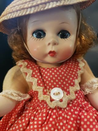 Vintage 1950 ' s Alexander - kins Wendy Ann Doll Red Polka Dot Dress 2